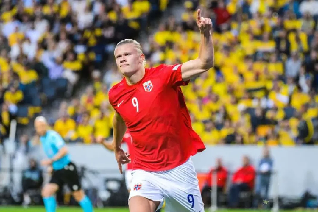 Erling Haaland sous le maillot de la NorvÃ¨ge @Cracchiolo_Shutterstock_SIPA